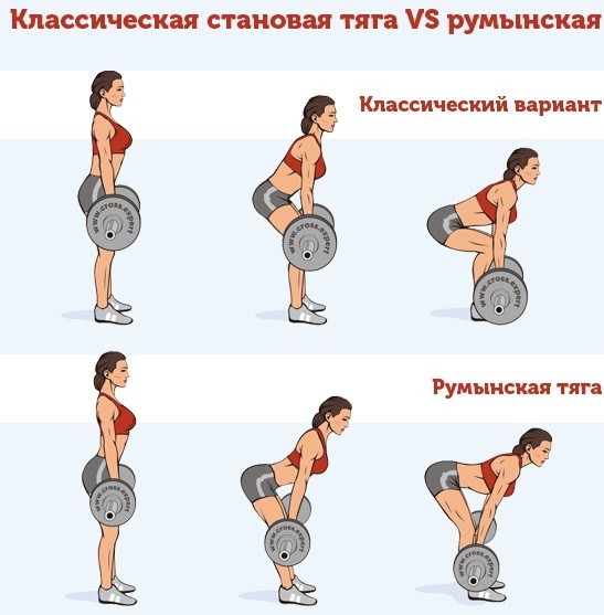 Румынская тяга или мертвая тяга для женщин. Отличия, техника