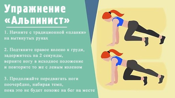 Альпинист упражнение на пресс. Как делать, техника