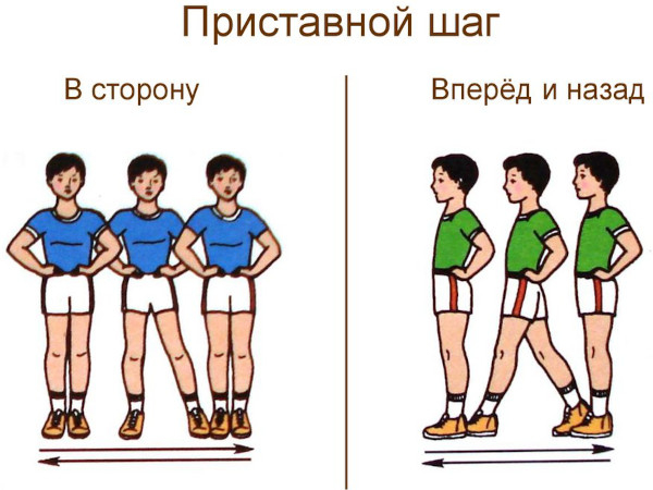 Приставной шаг. Техника выполнения с резинкой, в полуприседе