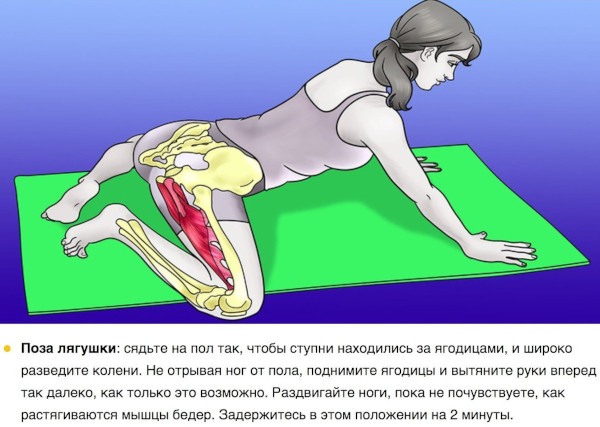 Упражнение Лягушка для растяжки. Польза, как делать